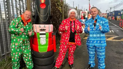 North East Lincolnshire Council Tip workers: Troy Grady, Matty Harlow and Harry Graham