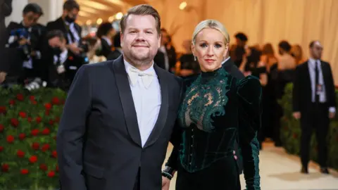 Getty Images James Corden and his wife Julia Carey