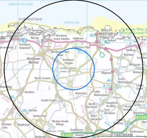 DEFRA Map of avian flu control zones in Norfolk