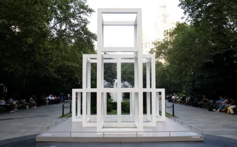 Getty Images 'THREE X FOUR X THREE' sculpture by conceptual artist Sol LeWitt