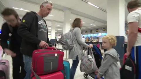 Family at airport