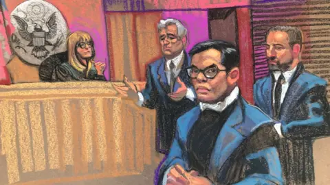 Christine Cornell Courtroom sketch of George Santos