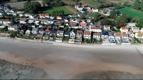 BBC Aerial view of houses in Jersey