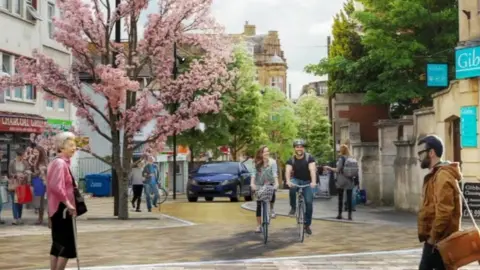 South Somerset District Council Artists rendering of Yeovil Refresh