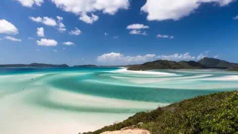 Getty Images A view of Whitehaven Beach in Queensland's Whitsunday Islands