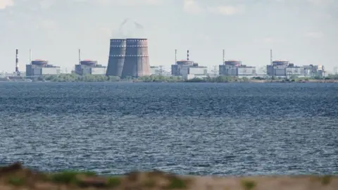 Getty Images A view of the Zaporizhzhia nuclear power plant in April 2022