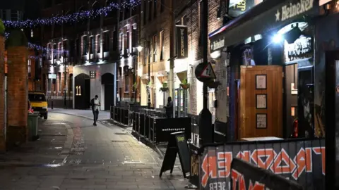 Getty Images Empty Womanby Street in Cardiff