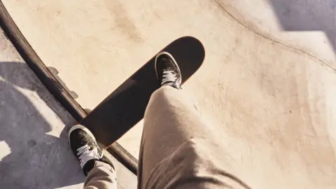 Point of view of a skater.