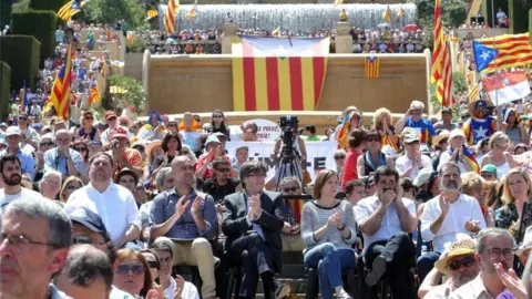 EPA Demonstrators at the Barcelona referendum rally (11 June 2017)