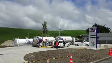 Radio New Zealand The new petrol station at Pongaroa