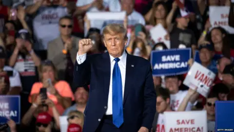 Getty Images Trump at a rally