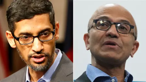 Getty Images Sundar Pichai (L) and Satya Nadella