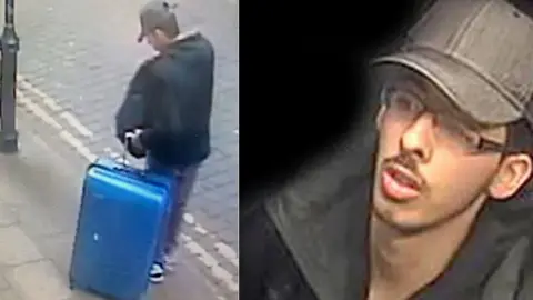 Greater Manchester Police Salman Abedi with a blue suitcase