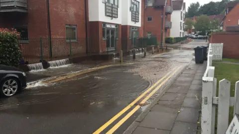 West Midlands Fire Service Flooded road
