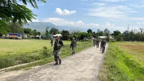 ANI Security personnel conduct Joint Combing Operations in sensitive areas in both the Hills and Valley Sector of Manipur