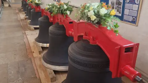 Guy Barker Church bells decked with flowers