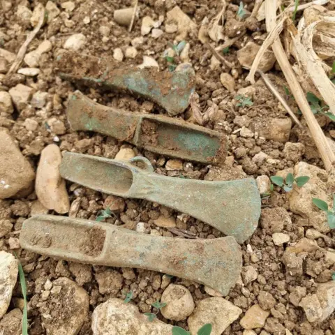Martin Turner Axe head finds in Dorchester