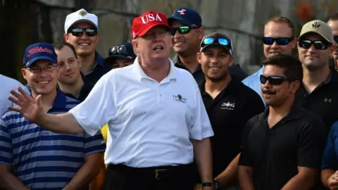 Getty Images Trump at his golf course
