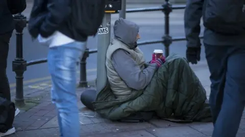 Getty Images Rough sleeper in Manchester