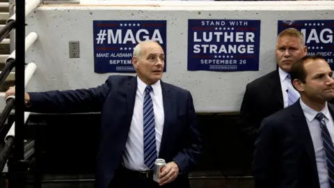 Reuters White House Chief of Staff John Kelly looks on as US President Donald Trump speaks at a campaign rally for Senator Luther Strange in Huntsville, Alabama, U.S. September 22, 2017.