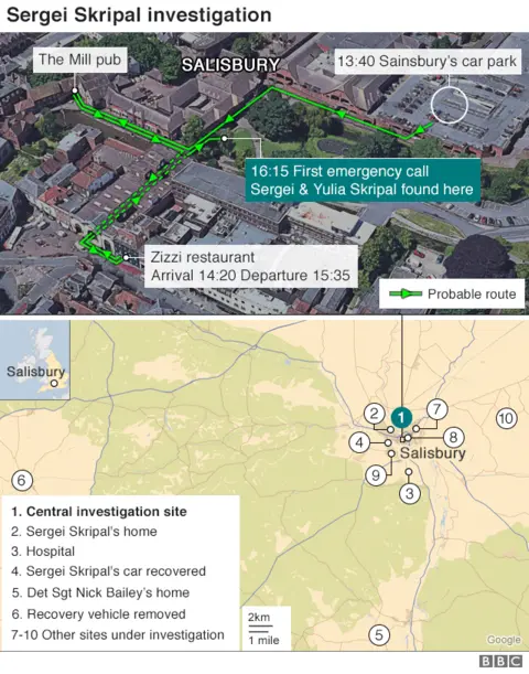 Map showing investigation sites