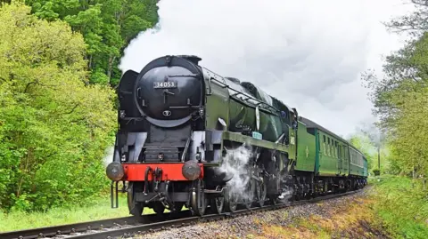 Sir Keith Park locomotive on the tracks