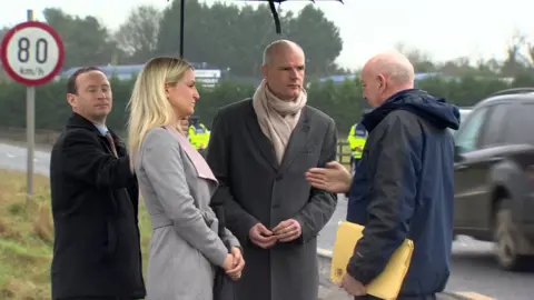 Helen McEntee and Stefan Blok on a visit to the Irish border