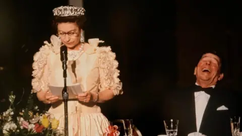 Diana Walker/TIME Magazine The Queen and Ronald Reagan