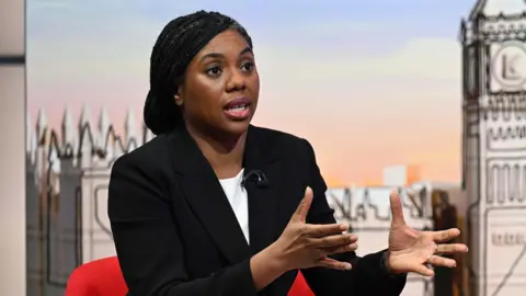 Kemi Badenoch speaking on Sunday with Laura Kuenssberg
