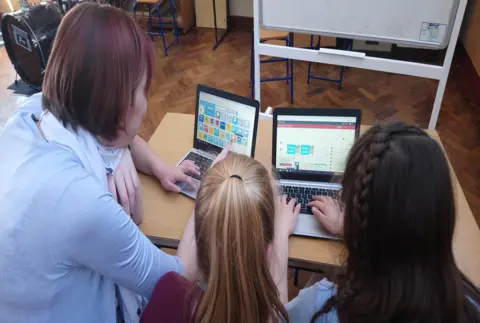 Ysgol Mair School Rhian Owen at her school