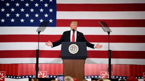 Getty Images US President Donald Trump speaks in Missouri