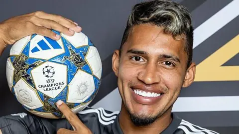 Camilo Durán of Qarabag FK poses for a portrait during the official UEFA Champions League 2025/26
