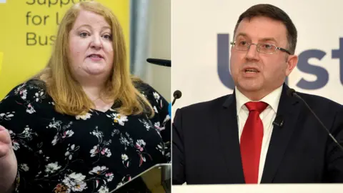 BBC/Pacemaker Naomi Long and Robin Swann