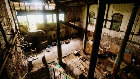 KolabStudios/ AlastairBrookes Jacob Wells Baths building works showing the poor state of the inside of the building