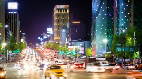 Getty Images Traffic on a major road in Seoul, South Korea