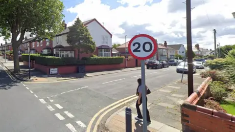 Google An existing 20mph zone on Turney Road in Wallasey.