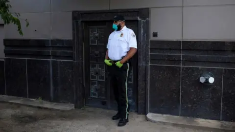 AFP US official outside the former Chinese consulate in Houston, 24 July 2020