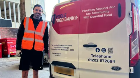 Poole Food Bank Joshua Mitchell with the new van