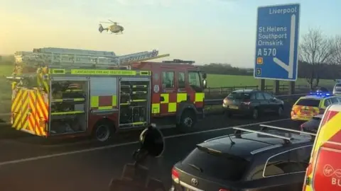 SpottedVOSA and Fuzzy Air ambulance and emergency vehicles on M58