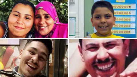 Grenfell Inquiry The El-Wahabi family (clockwise from top left): Faouzia, Nur Huda, Mehdi, Abdulaziz, Yasin