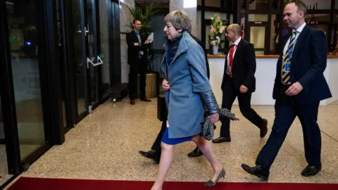 Getty Images Theresa May leaves the European Council summit after agreeing to extend Brexit until 31 October