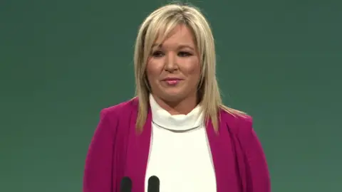 BBC Michelle O'Neill addressed Sinn Féin's ard fheis on Friday evening