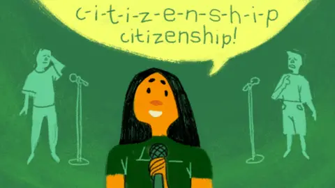 Hannah Lazarte At the spelling bee