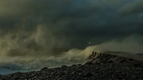 Elaine Delworth Elaine Delworth captured the stormy waters off Tanybwlch beach in Aberystwyth as Storm Ophelia wreaked havoc