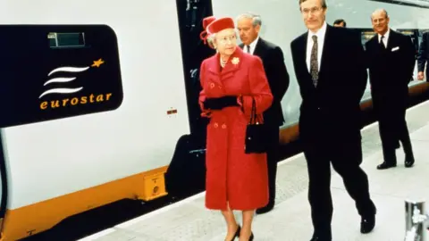 Eurostar Queen Elizabeth II attending the inauguration of the Eurostar at Waterloo station in 1994