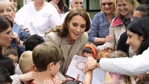 Catherine meets children in Italy