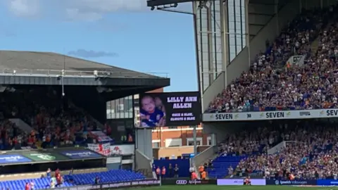 Richard Haugh/BBC Ipswich town fans clap for Lily Ann Allen at Portman Road
