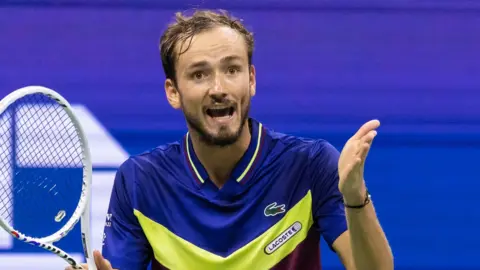 Daniil Medvedev reacts during his US Open win
