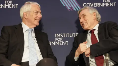 PA Media Former prime minister John Major (left) and former prime minister Gordon Brown at the launch of the final report of the Institute for Government's (IfG) year-long Commission on the Centre of Government