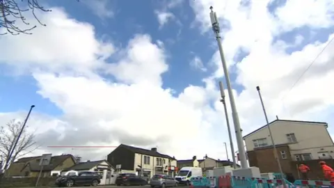 BBC The 5G masts in Scholes